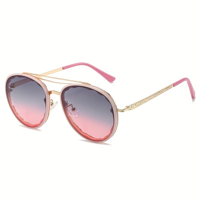 Round Ombre Sunglasses UV400 Metal Glasses