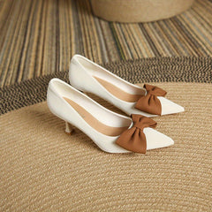 Bowknot Stiletto Heels Pointed Toe Dress Pumps