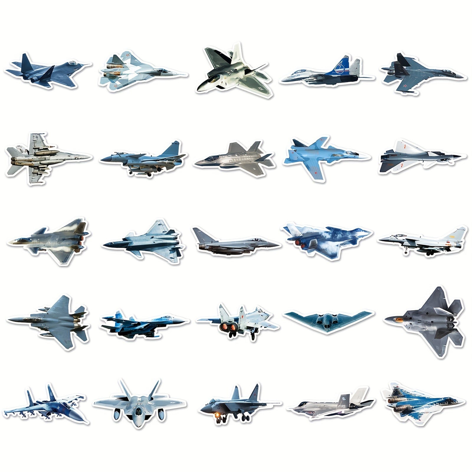 50pcs Fighter Jet Doodle Stickers Military Waterproof Sticker