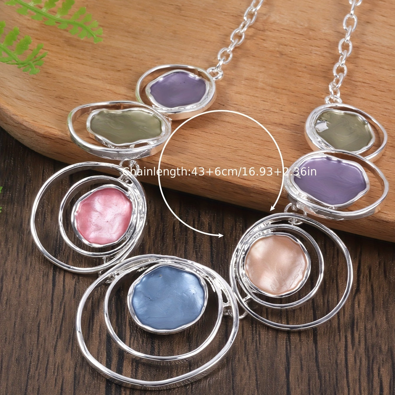 Boho Style 3pcs Necklace & Earrings Set, Summer Vacation Jewelry