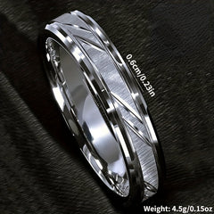6 8MM Stainless Steel Couple Ring for Proposal Engagement Wedding Band
