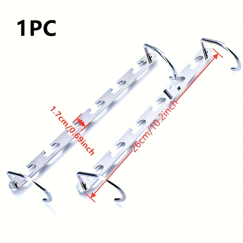 6 Hole Magic Folding Clothes Hanger Stainless Steel Anti Slip Bracket