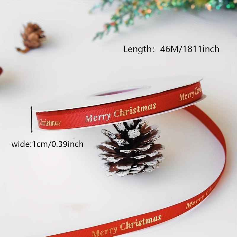 1pc 46m Christmas Ribbon Red Green Satin Ribbon For Crafts Gift Wrapping