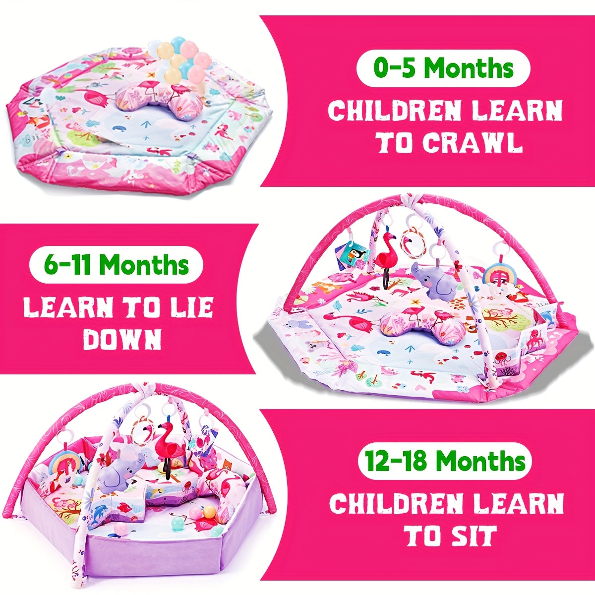 Baby Crawling Mat with Detachable Sensory Toys