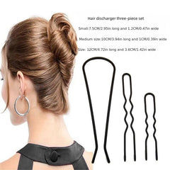 Metal Hair Fork Clip Wavy Hair Pins U Shape Hair Sticks Accessories