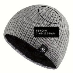 Men's Casual Velvet Knitted Hat Windproof Warm Woolen Hat