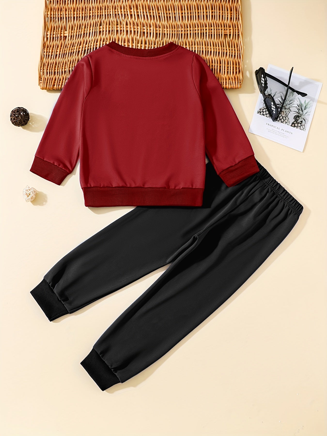 Boys Pullover Sweatshirt & Jogger Pants Set for Fall Winter