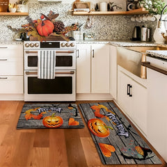 Halloween Pumpkin Pattern Area Rug Non-slip Kitchen Mat