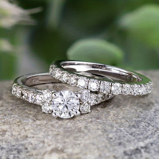Couples Rings Set Stainless Steel Wedding Engagement Rings