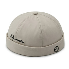 Embroidered Beanie Hat Retro Sailor Brimless Docker Caps