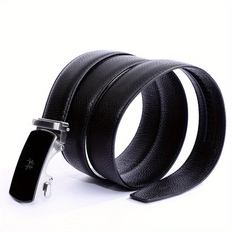 Men's Leather Business Belt Spider Pattern Automatic Buckle Belt