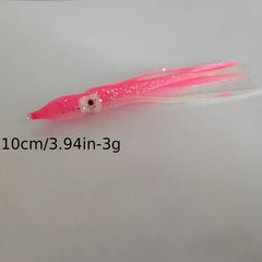 5pcs 3g Luminous Squid Fishing Lure Soft Bait Boat Fishing