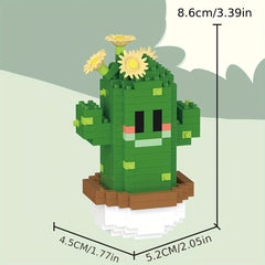 Cactus Series Building Blocks Set - Creative Plant Themed Kit - Assorted Colors