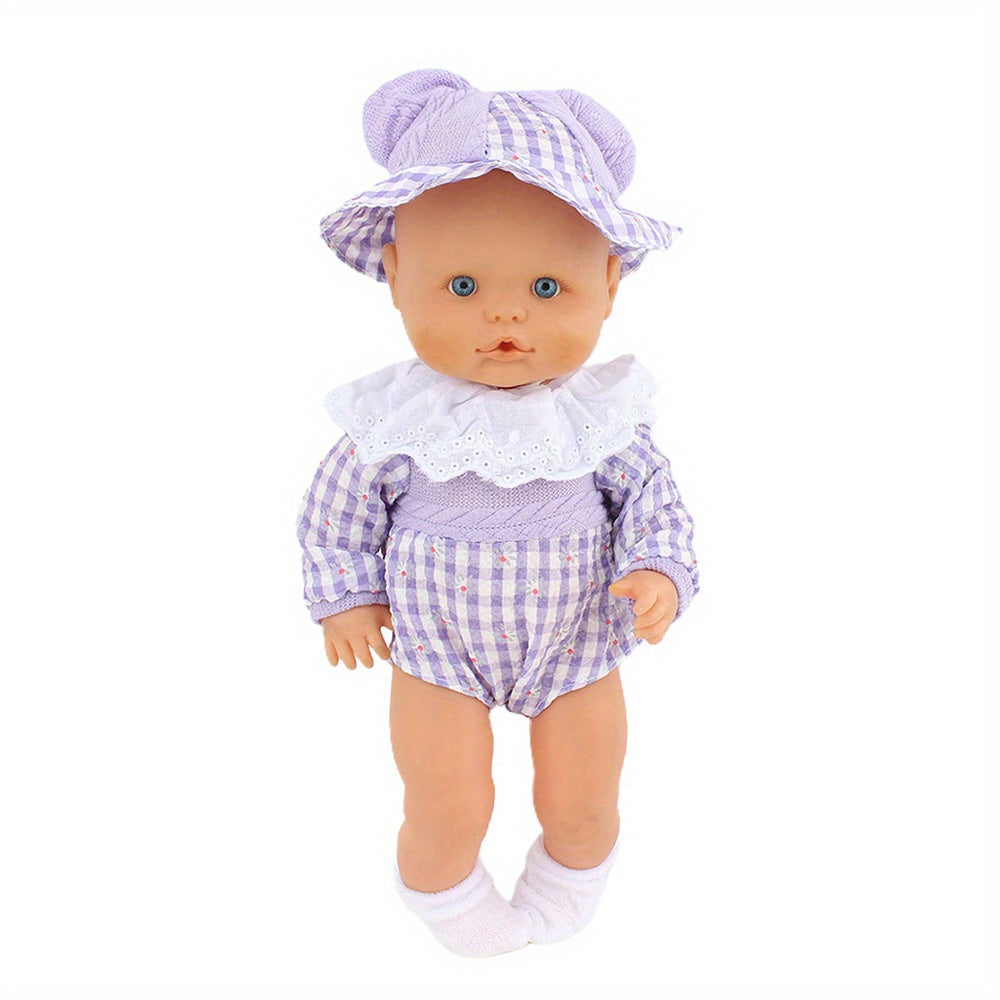 Purple Doll Dress for 12-13 Inch Baby Toy Crawling Doll