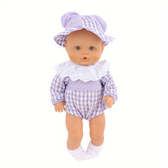 Purple Doll Dress for 12-13 Inch Baby Toy Crawling Doll