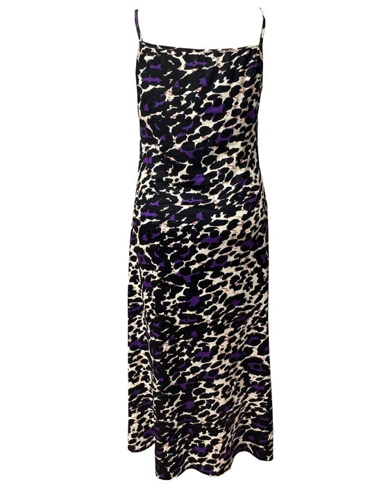  Women's Leopard Print V Neck Maxi Cami Dress