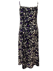  Women's Leopard Print V Neck Maxi Cami Dress