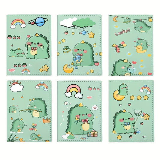 Cartoon Dinosaur Green Passport Protective Cover Waterproof Passport Bag