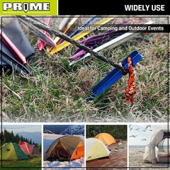 12pcs Colorful Aluminum Ground Nails with Reflective Rope for Camping