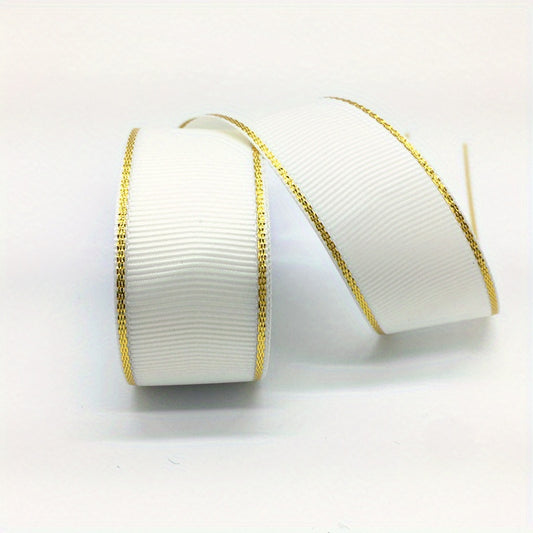 2 Yards 25mm Metallic Edge Grosgrain Ribbon Gift Hair Bows DIY Christmas