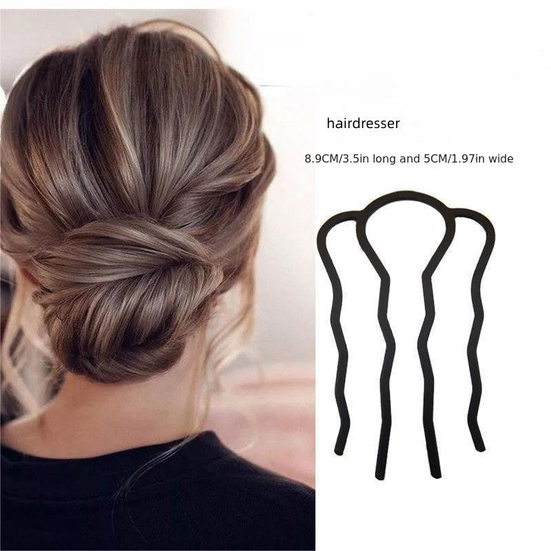 Metal Hair Fork Clip Wavy Hair Pins U Shape Hair Sticks Accessories