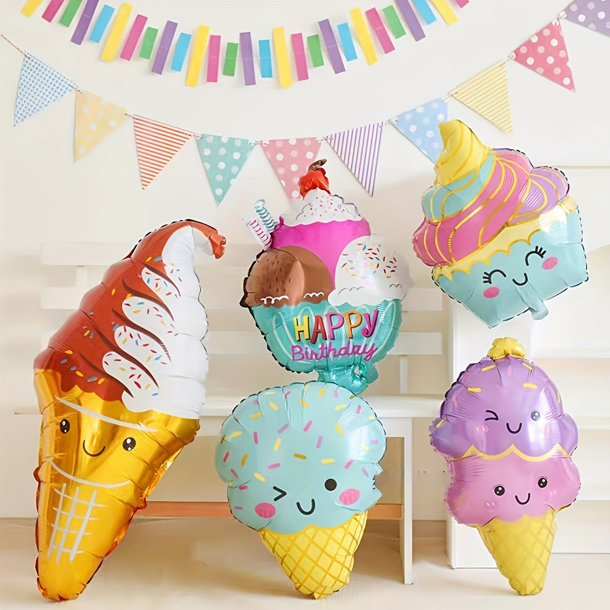 5pcs Dessert Ice Cream Balloons Donut Candy Theme Party Supplies