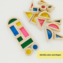 Colorful Wooden Building Blocks Learning Puzzle Toy Children Educational Game