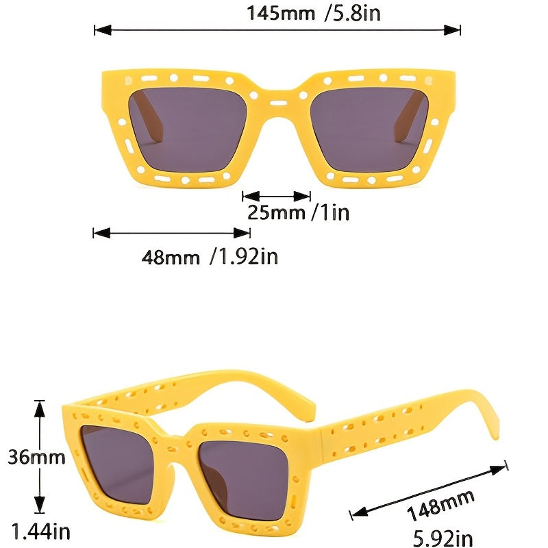 Hollow Cat Eye Frame Sunglasses Tinted Lens UV Protection