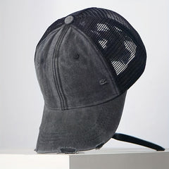 Vintage Distressed Washed Cap Mesh Board Hat for Boys Girls