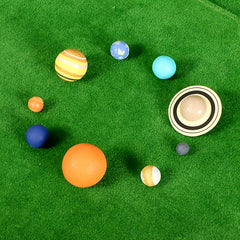 Solar System Puzzle Kit with Planets Stars & Moons in Red PVC