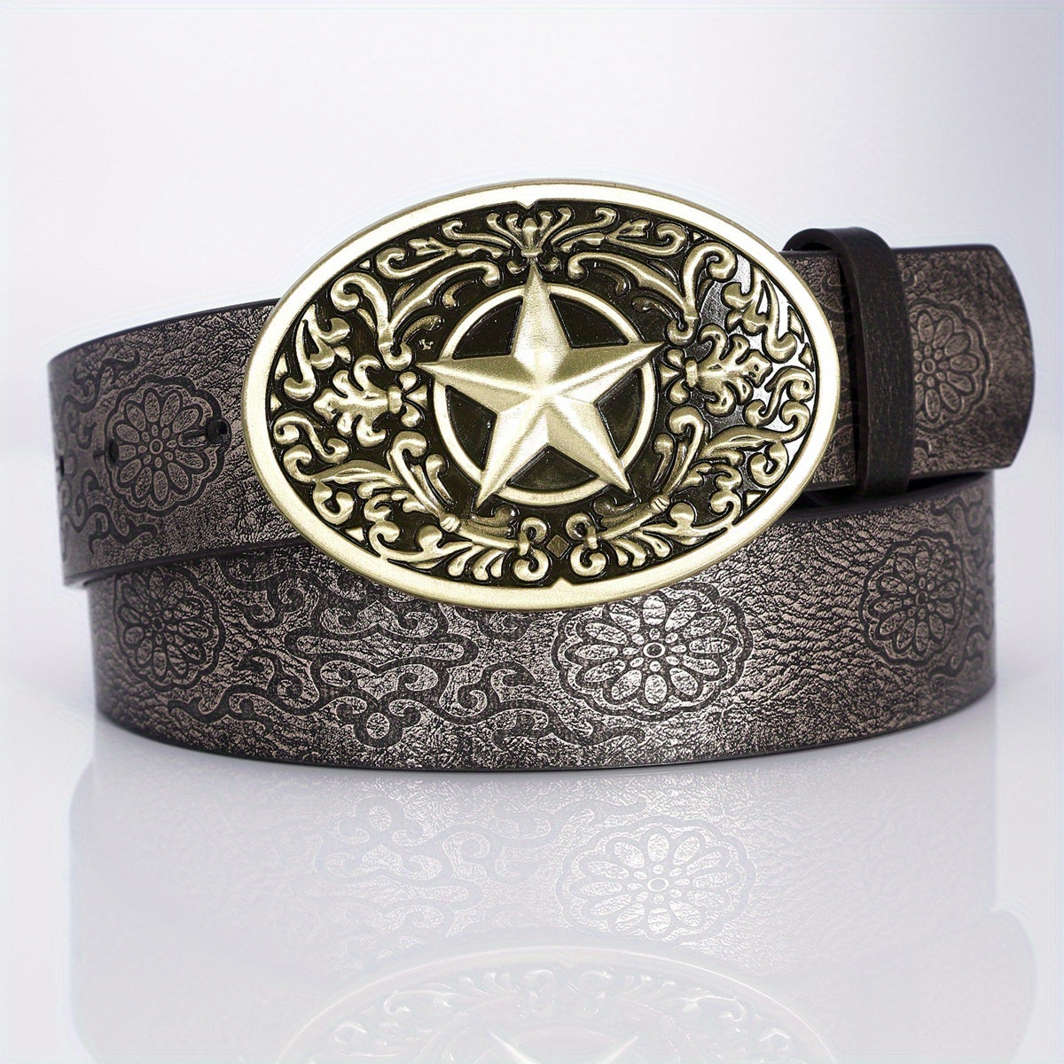 Punk Belt Retro Pentagram Pattern Buckle Belts Clothing Accessories