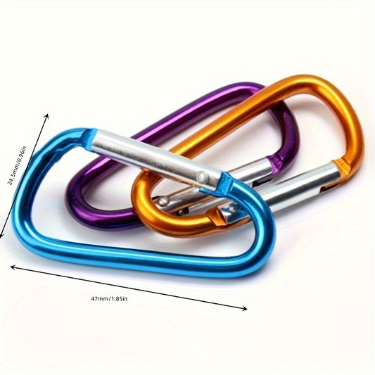 10 Pack Heavy Duty Carabiner Keychains - Ideal for Camping, Hiking, Travel