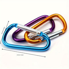 10 Pack Heavy Duty Carabiner Keychains - Ideal for Camping, Hiking, Travel