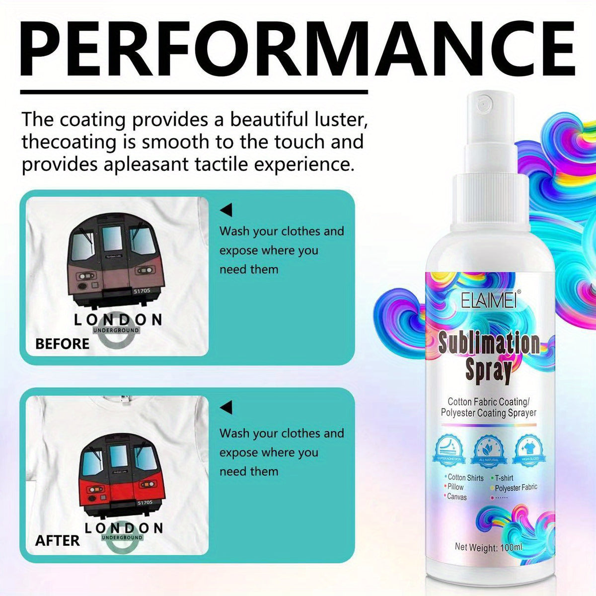 DIY Cotton Fabric Sublimation Coating Spray Self Drying Baking Coating Liquid