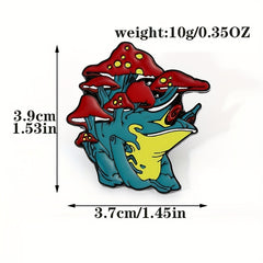 Frog Mushroom Enamel Brooch Backpacks Jackets Hats Scarves Pants Pins