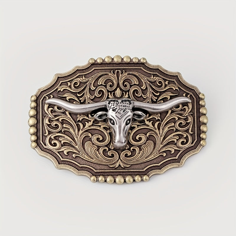 Boho Bull Head Belt Buckle For Women & Men Vintage Western Cowboy