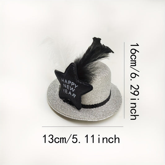 DIY Pentagram Feather Beanie Hat Hairpin Headdress
