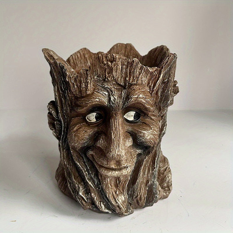 Funny Face Head Planter Resin Succulent Pot Indoor Outdoor