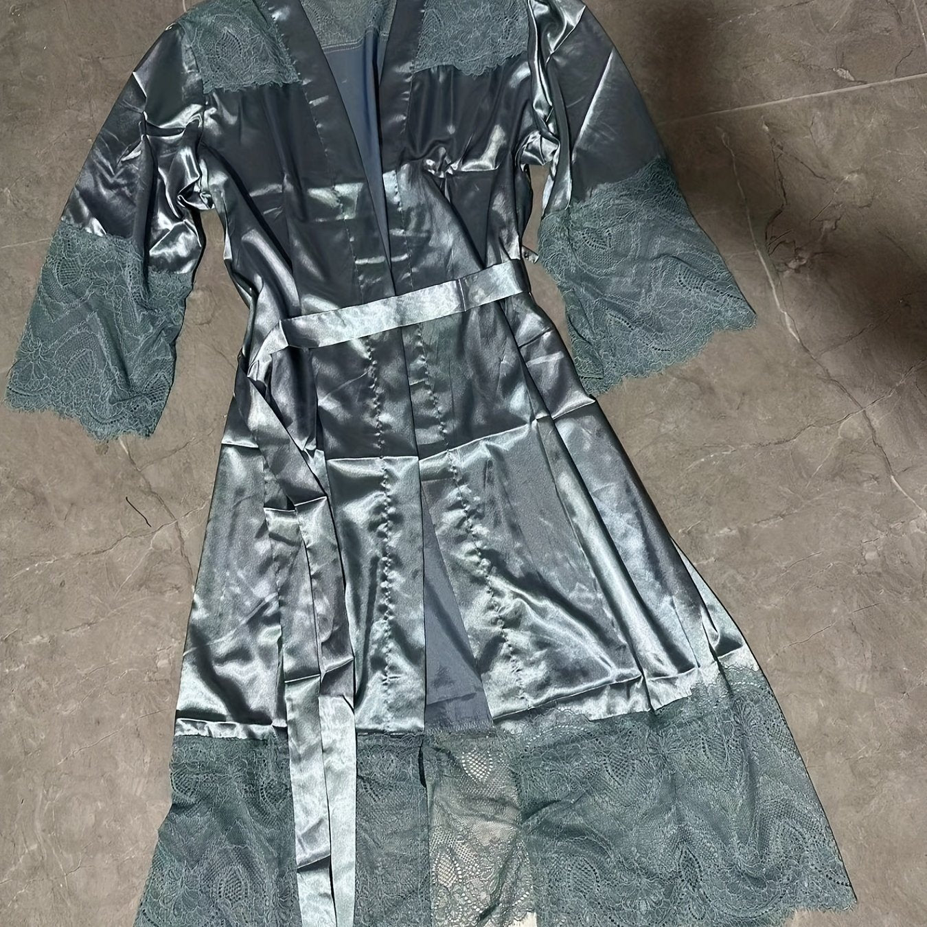  Satin Lace Nightgown Women's Plus Sleepwear Robe