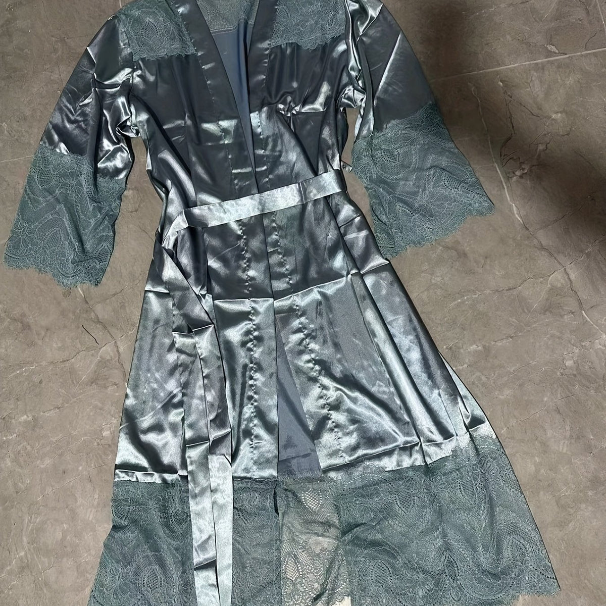  Satin Lace Nightgown Women's Plus Sleepwear Robe