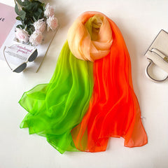 Gradient Scarf Lightweight Long Shawl Wrap Sunscreen Windproof
