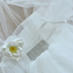 Versatile Bridal Veil with Bow for Wedding Banquets