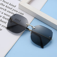 Large Rimless Sunglasses Anti Glare UV400