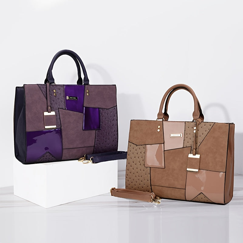 Large Patchwork Tote Bag for Women