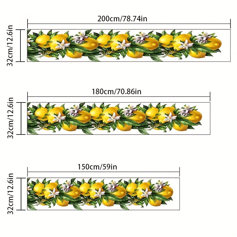 Summer Lemon Pattern Table Runner Farmhouse Linen for Party Wedding