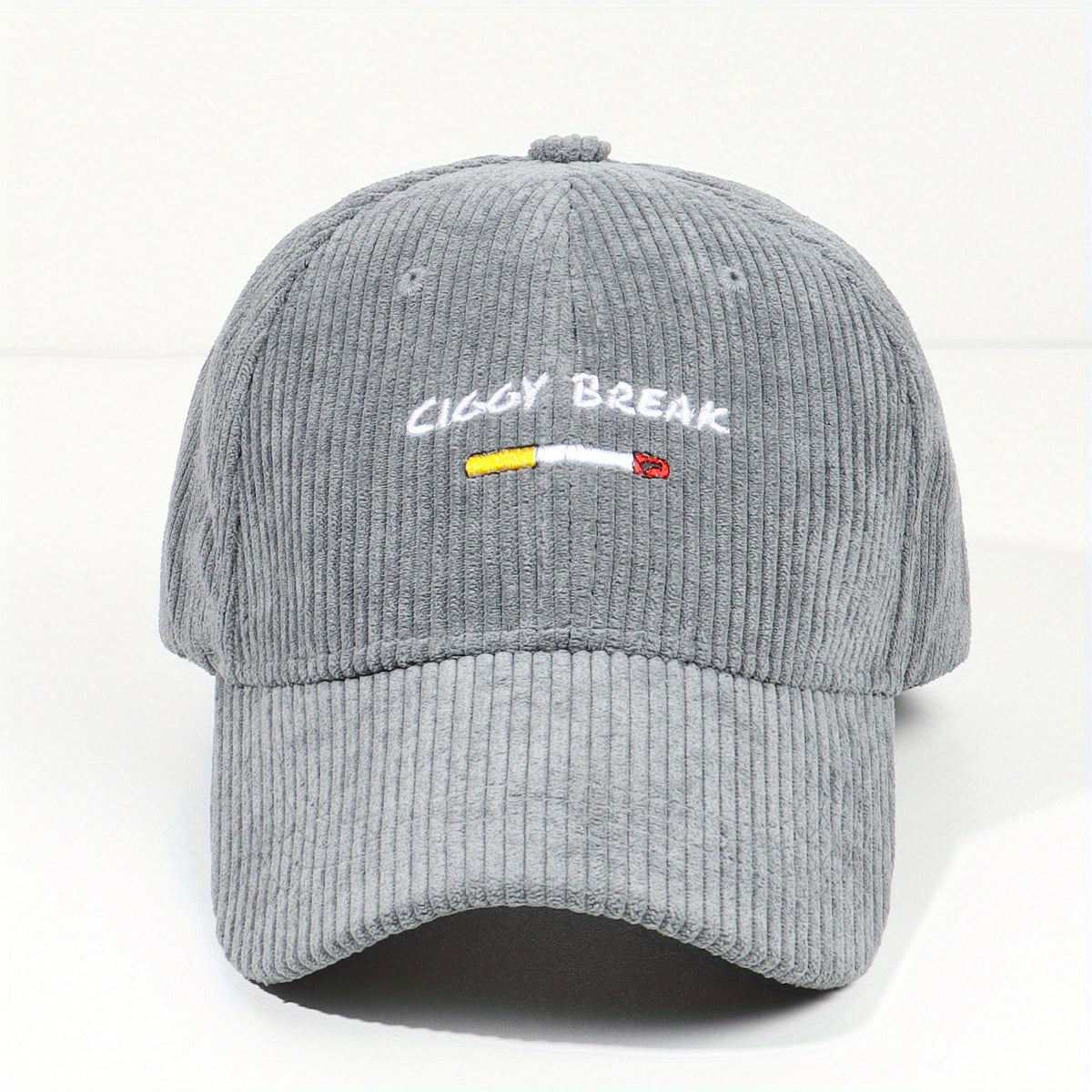 Gray Corduroy Baseball Cap Embroidery Casual Dad Hats Unisex Sun Hat