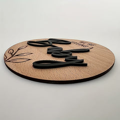 Baby Birth Sign Doorplate Decorative Pendant Wooden Round Card Souvenir