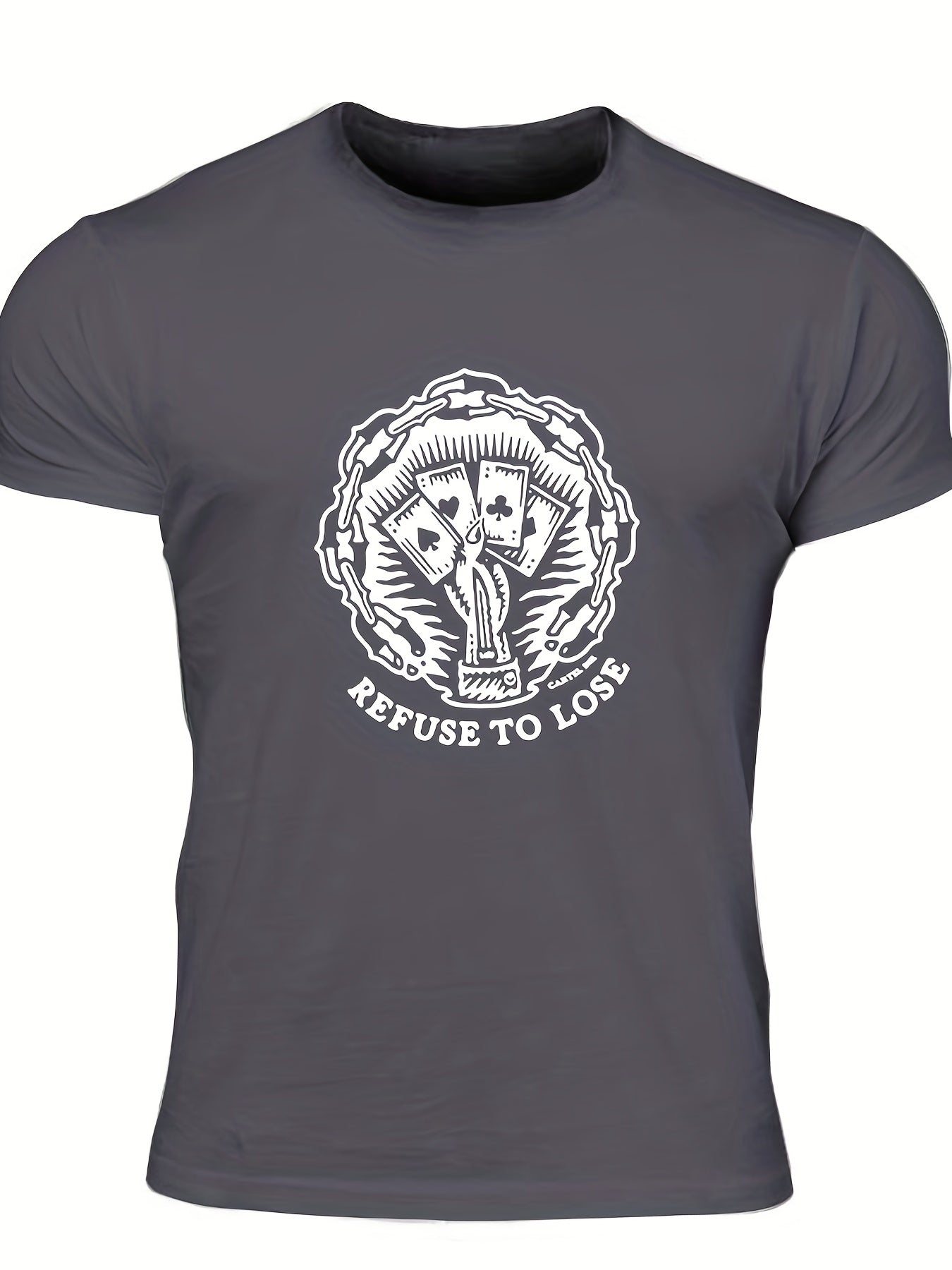 Men's Letter Print T shirt, Casual Tee for Summer