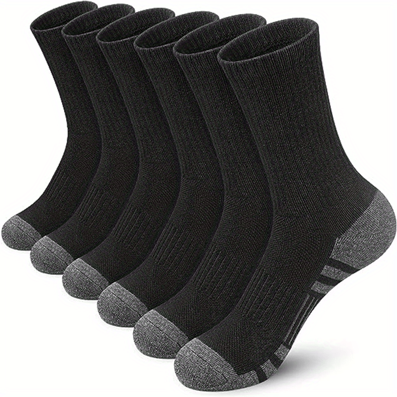 6 Pairs Men's Crew Socks Winter Sports Running Thick Warm Socks