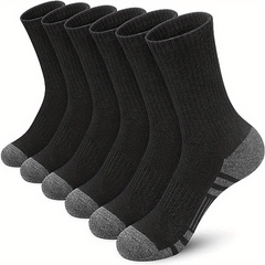 6 Pairs Men's Crew Socks Winter Sports Running Thick Warm Socks